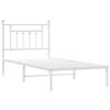 vidaXL Estrutura de cama com cabeceira 90x200 cm metal branco