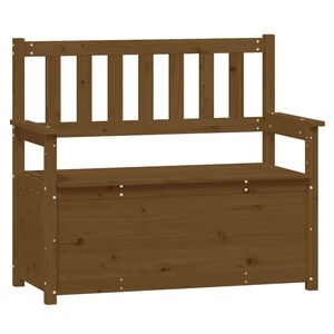 vidaXL Banco 112,5x51,5x96,5 cm madeira de pinho maci&ccedil;a castanho mel