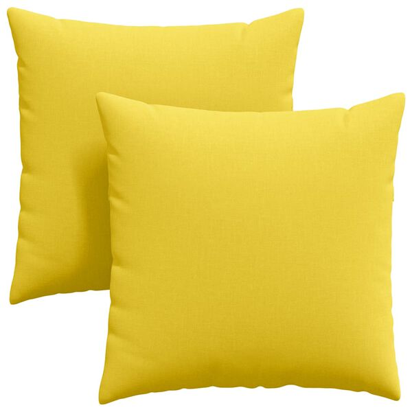 vidaXL Travesseiros de Sof&aacute; 2 pcs Amarelo Claro 80 x 80 cm tecido