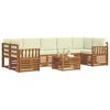 vidaXL Conjuntos de sof&aacute;s com almofada 8 pcs Natural e Creme