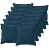 vidaXL Almofada com travesseiro HOUTEN 12 unid. Azul Veludo