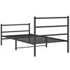 vidaXL Estrutura de cama com cabeceira e p&eacute;s 100x190 cm metal preto