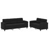 vidaXL 2 pcs conj. sof&aacute;s c/ almofad&otilde;es tecido de microfibra preto
