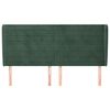 vidaXL Cabeceira cama c/ abas veludo 163x23x118/128 cm verde-escuro