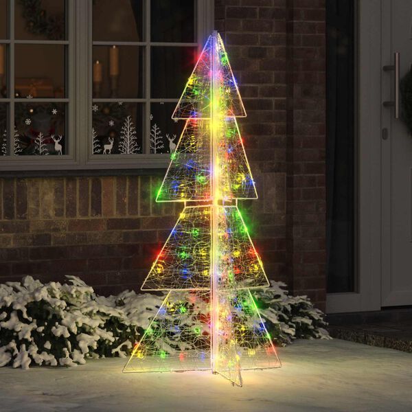 vidaXL &Aacute;rvore de Natal com 160 LEDs Multicolor 150 cm Acr&iacute;lo