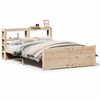 vidaXL Estrutura cama c/ cabeceira 140x190 cm pinho maciço