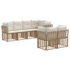vidaXL Conjunto de Sof&aacute;s para Exterior 7 pcs Natural Poli&eacute;ster