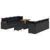 vidaXL Conjunto de Sof&aacute; de Jardim 12 unid. 10-N&uacute;mero de lugares Preto