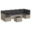 vidaXL 8 pcs conj. sof&aacute;s jardim c/ almofad&otilde;es vime PE cinzento-claro