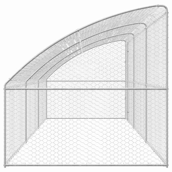 vidaXL Canil de Cachorro 3 pcs Prateado 6 x 2 x 2 m A&ccedil;o galvanizado