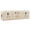 vidaXL Banco de arruma&ccedil;&atilde;o 110 cm madeira de abeto maci&ccedil;a creme