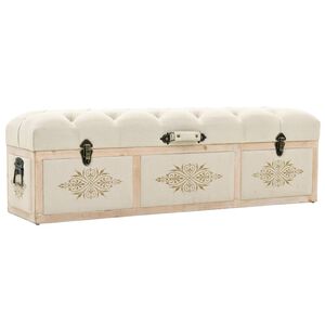 vidaXL Banco de arruma&ccedil;&atilde;o 110 cm madeira de abeto maci&ccedil;a creme