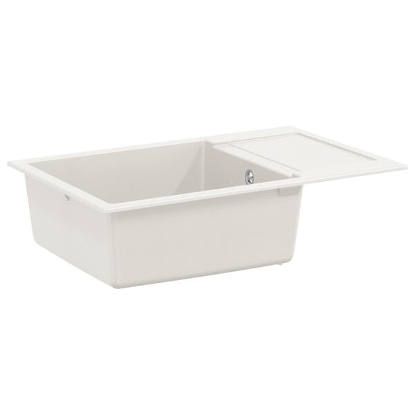 vidaXL Pia Branco 780 x 500 mm 80% Quartzo e 20% Resina