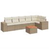 vidaXL 7 pcs conjunto de sof&aacute;s p/ jardim com almofad&otilde;es vime PE bege