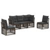 vidaXL Conjunto de Sof&aacute; de Jardim 5 unid. Cinzento vime PE