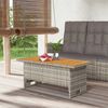 vidaXL Mesa de jardim 100x50x43/63 cm acácia maciça/vime PE cinza