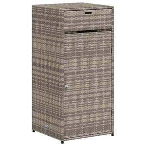 vidaXL Arm&aacute;rio de arruma&ccedil;&atilde;o para jardim 55x55x111 cm vime PE cinzento