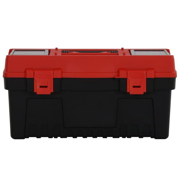 vidaXL 2 pcs conjunto de caixas de ferramentas PP preto/vermelho