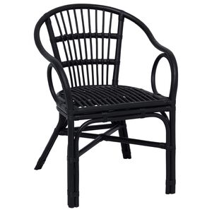 vidaXL Cadeira Empilh&aacute;vel Preto 58 x 60 x 81 cm Vime