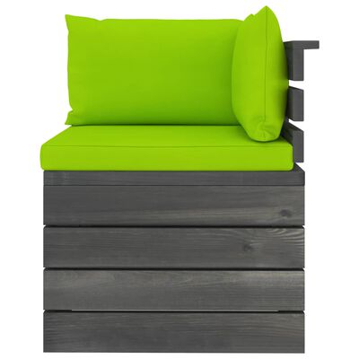 vidaXL 3 pcs conjunto lounge de paletes + almofadões madeira de pinho