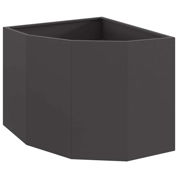 vidaXL Vaso de Canto Preto 60 x 60 x 50 cm A&ccedil;o