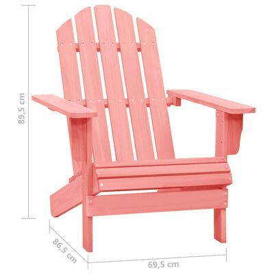 vidaXL Cadeira Adirondack para jardim abeto maciço rosa