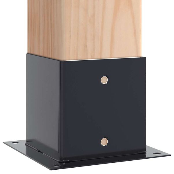 vidaXL Bases de coluna quadradas 4 pe&ccedil;as 141x141mm a&ccedil;o revestido a p&oacute;