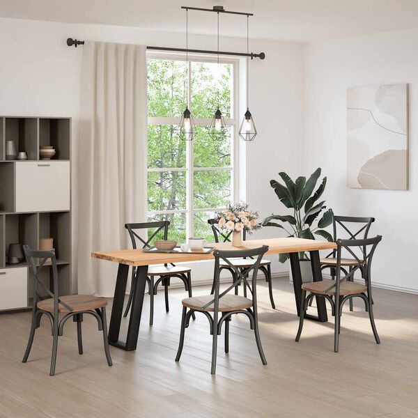 vidaXL Pés de mesa de console em forma de U, 2 peças, preto, 28x(72-73) cm, aço