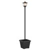 vidaXL Poste de lanterna solar com vaso Preto 32 x 32 x 158 cm
