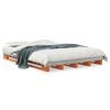 vidaXL Cama de paletes 140x200 cm madeira pinho maci&ccedil;a castanho cera