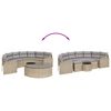 vidaXL 3 pcs conjunto de sofás de jardim semicircular vime PE bege