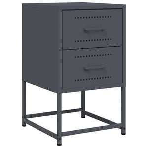 vidaXL Mesa de cabeceira 36x39x60,5 cm a&ccedil;o antracite