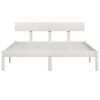vidaXL Estrutura de cama casal 135x190 cm pinho maci&ccedil;o branco