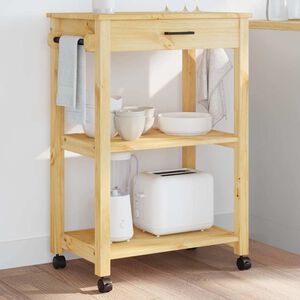 vidaXL Carrinho de cozinha MONZA 60x40x88,5 cm madeira de pinho maci&ccedil;a