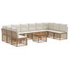 vidaXL Conjunto de Sof&aacute;s para Exterior 11 unid. Natural e Branco Creme