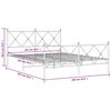 vidaXL Estrutura de cama com cabeceira e p&eacute;s 160x200 cm metal branco
