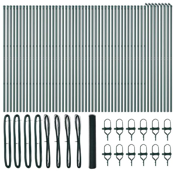 vidaXL Poste de Cerca Verde 100 x 1,2 m (malha de 13 mm) A&ccedil;o e PVC