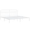 vidaXL Estrutura de cama com cabeceira 193x203 cm metal branco