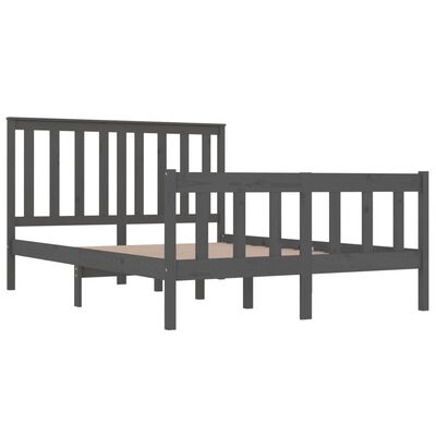 vidaXL Estrutura de cama 140x190 cm madeira de pinho maciça cinzento