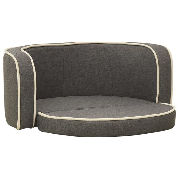 vidaXL Sof&aacute; p/ c&atilde;es dobr&aacute;vel 76x71x30 cm almofad&atilde;o de linho cinzento