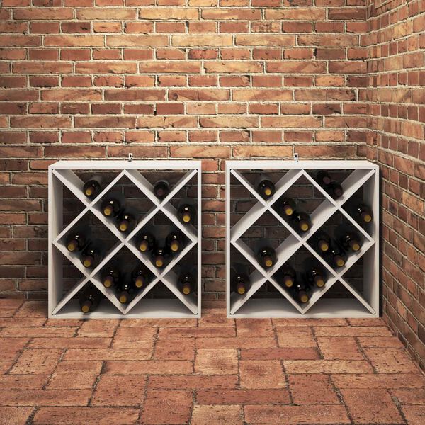 vidaXL Escorredor de Vinho 2 pcs Branco 62 x 25 x 62 cm