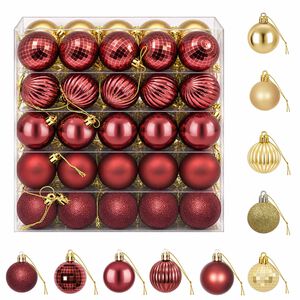 vidaXL Conjunto de Bolas de Natal 100 unid. Dourado e vermelho vinho