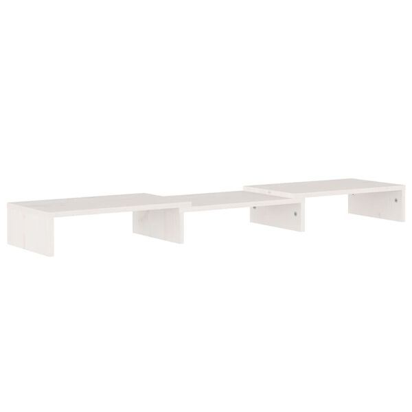 vidaXL Suporte para monitor 80x24x10,5 cm madeira pinho maci&ccedil;a branco