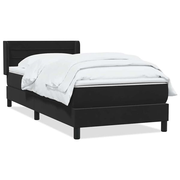 vidaXL Cama box spring com colch&atilde;o 90x210 cm veludo preto