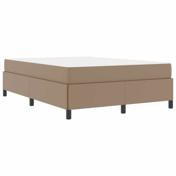 vidaXL Estrutura da Cama com colch&atilde;o Cappuccino 140 x 190 cm tecido