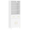 vidaXL Arm&aacute;rio alto 69,5x34x180 cm derivados de madeira branco