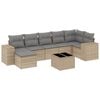 vidaXL 8 pcs conjunto de sof&aacute;s p/ jardim com almofad&otilde;es vime PE bege