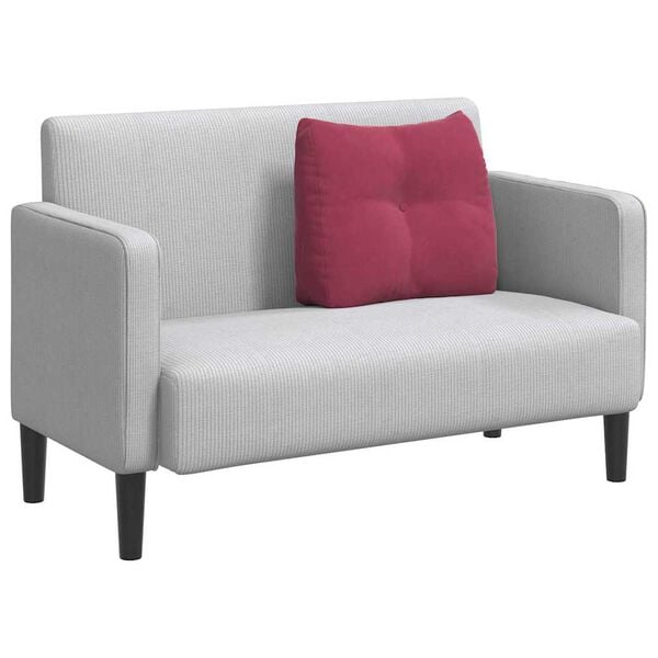 vidaXL Travesseiro para Costas Vinho Vermelho 60 x 24 x 50 cm Veludo