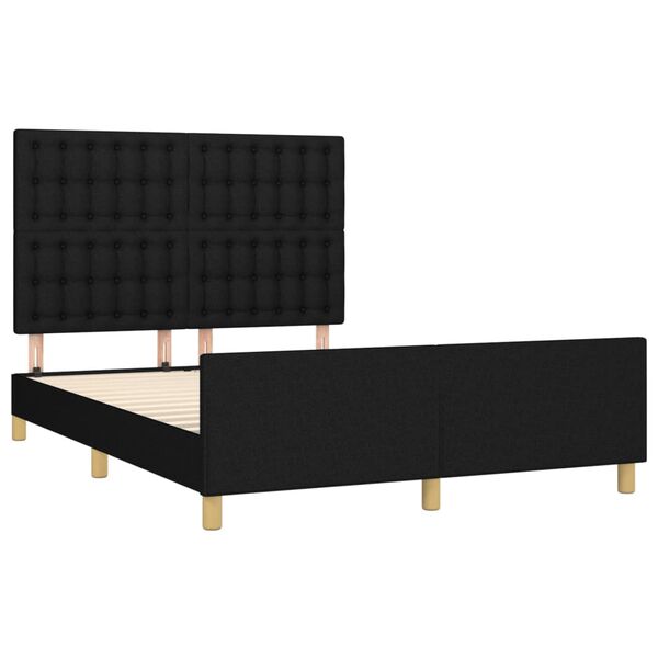 vidaXL Estrutura de cama sem colch&atilde;o 140x200 cm tecido preto