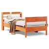 vidaXL Cama sem colch&atilde;o 75x190 cm madeira de pinho maci&ccedil;a castanho-mel
